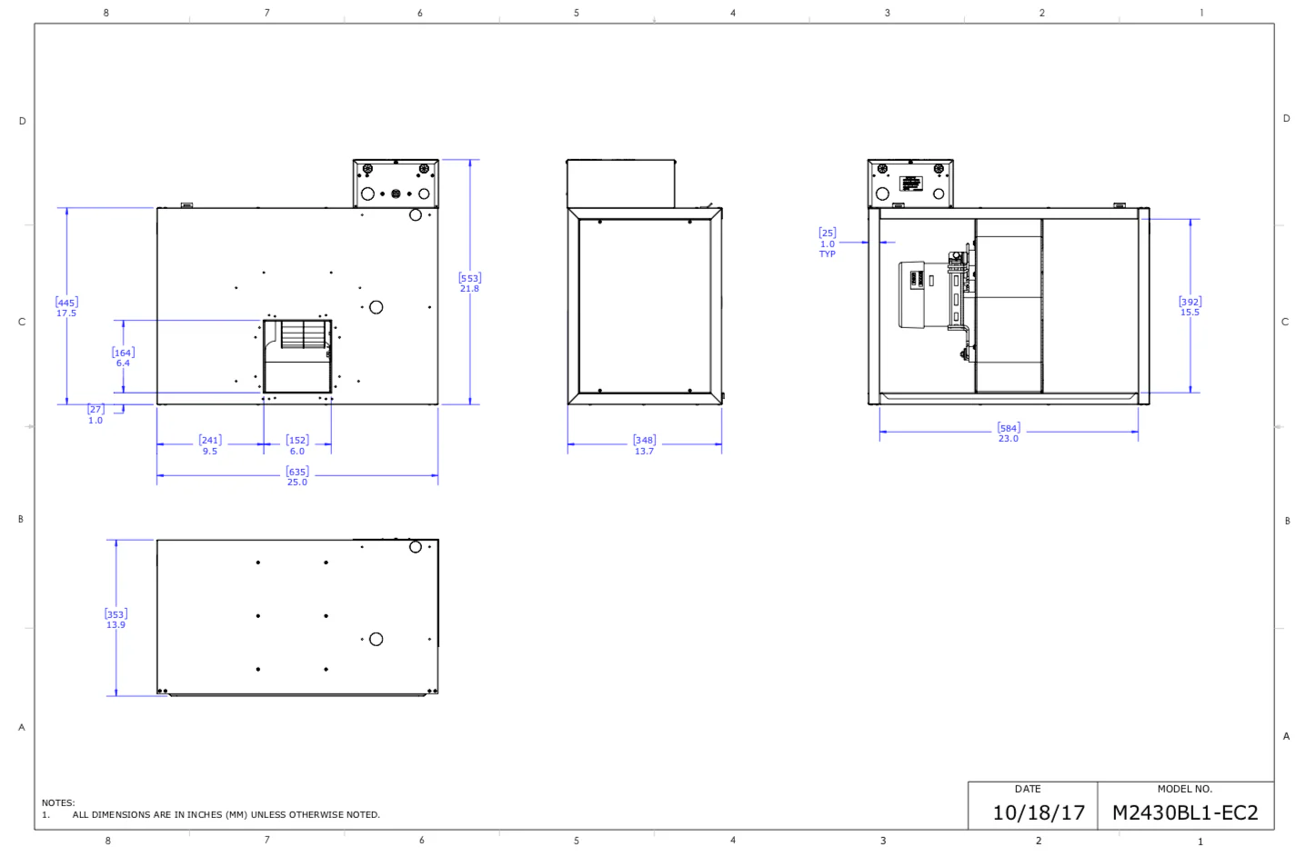 M2430BL2-EC2 - Unico Module, Blower with S.M.A.R.T. Control Board and EC Motor, 230V - Image 4